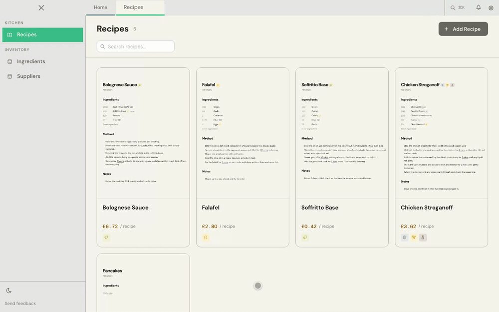 Type a new ingredient into the recipe and create it.